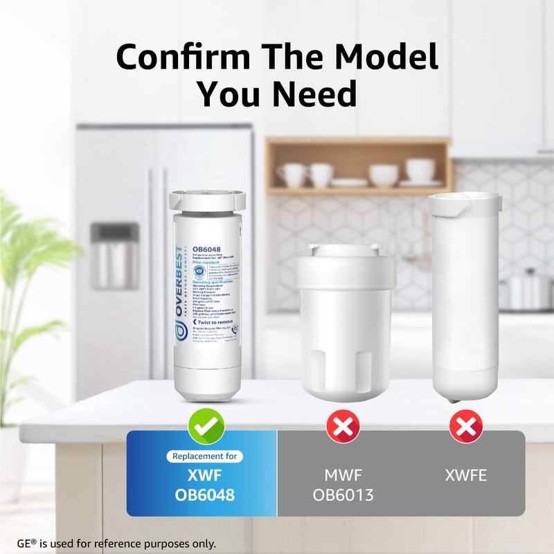 Overbest XWF Replacement for GEÂ® XWF Refrigerator Water Filter, 3 Packs (Not XWFEÂ®) - Image 2